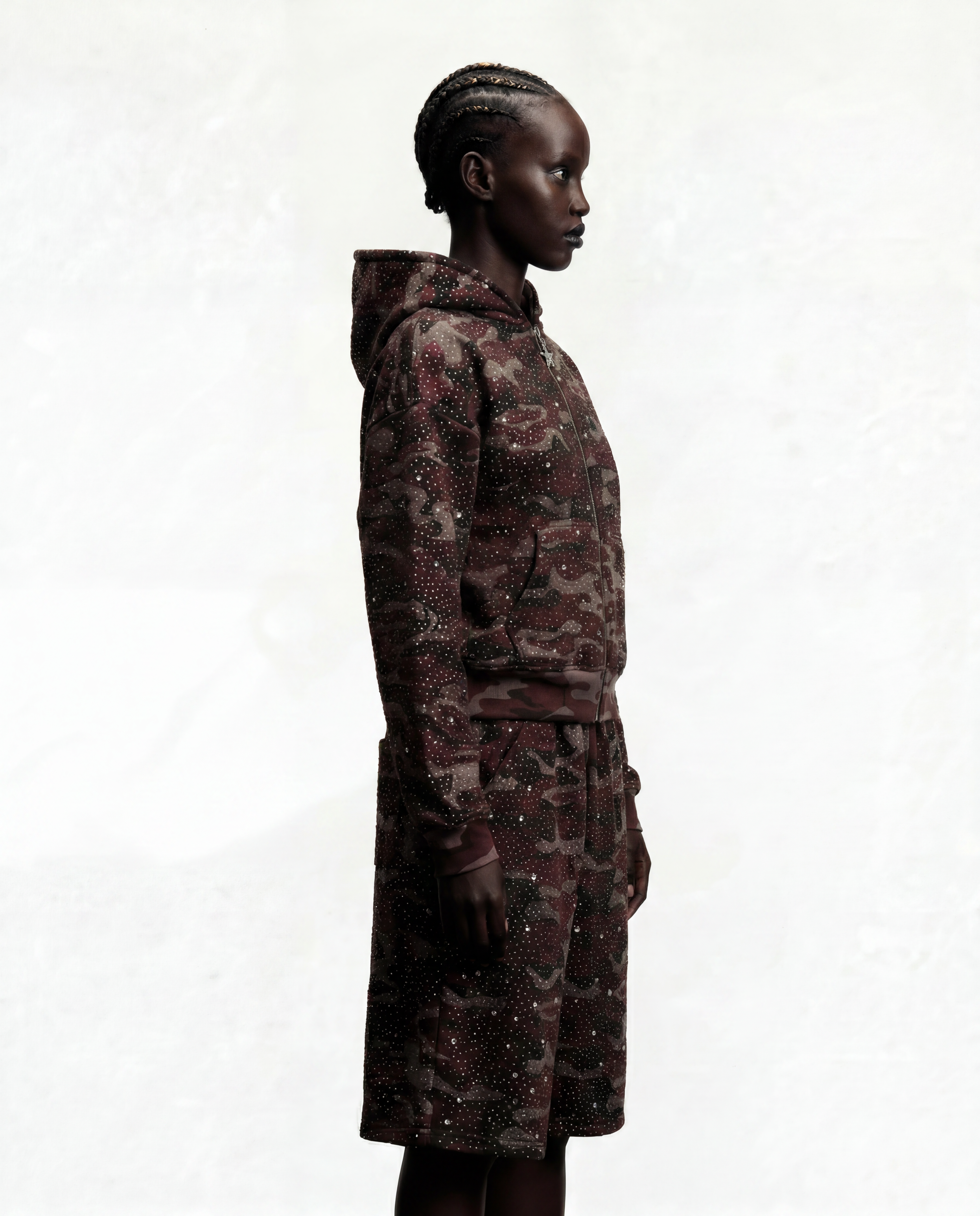 Pink Camouflage Diamond Zip-Up