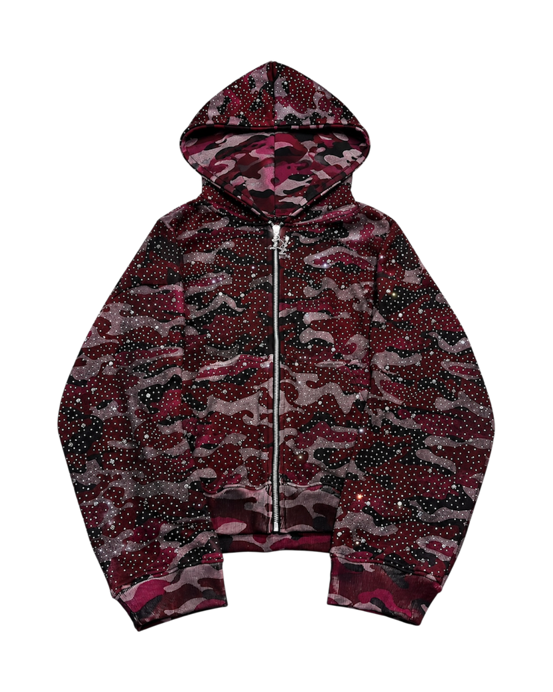 Pink Camouflage Diamond Zip-Up