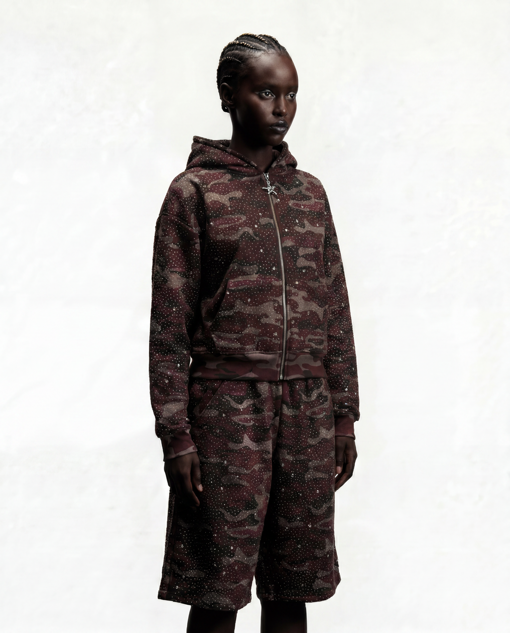 Pink Camouflage Diamond Zip-Up