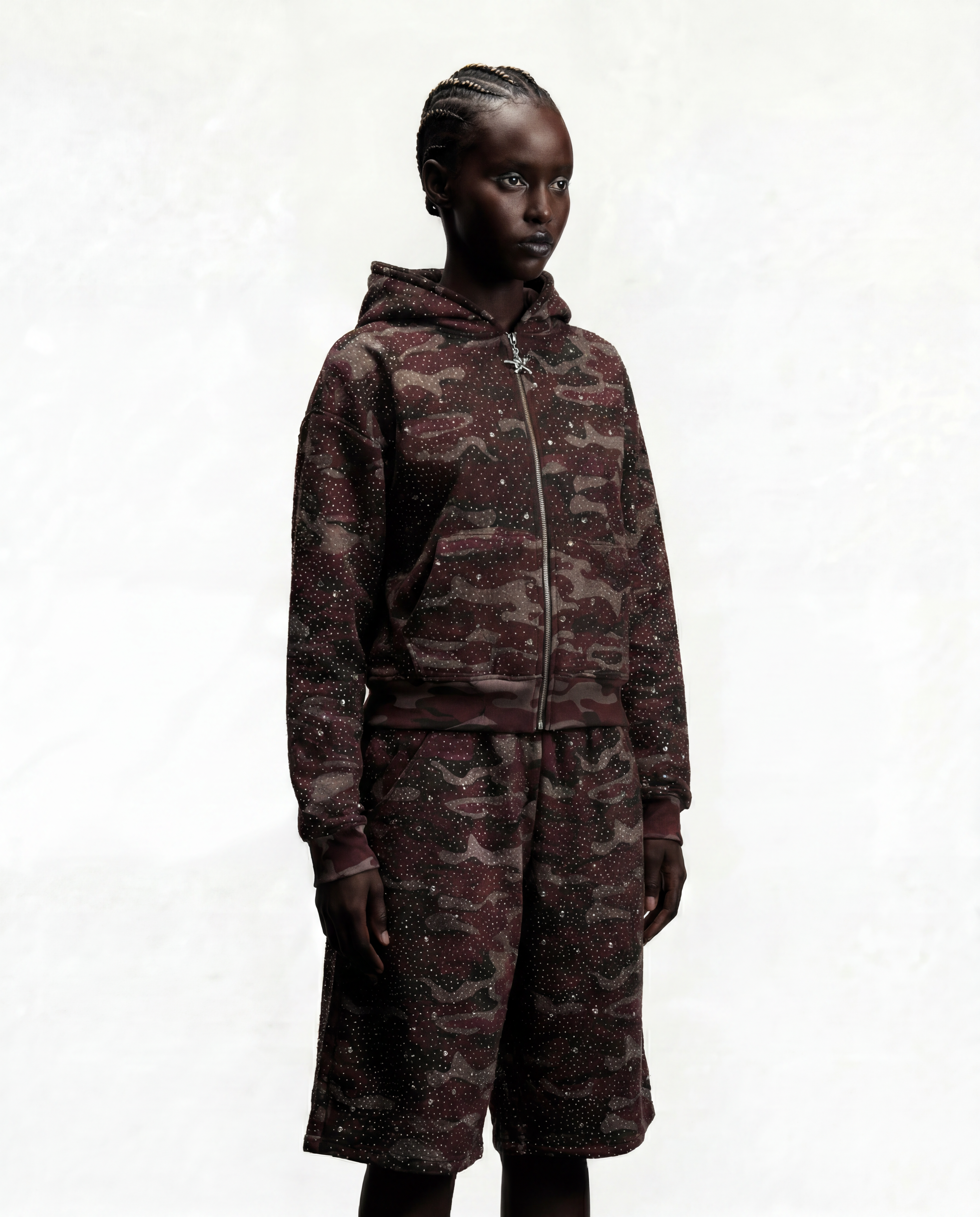 Pink Camouflage Diamond Zip-Up
