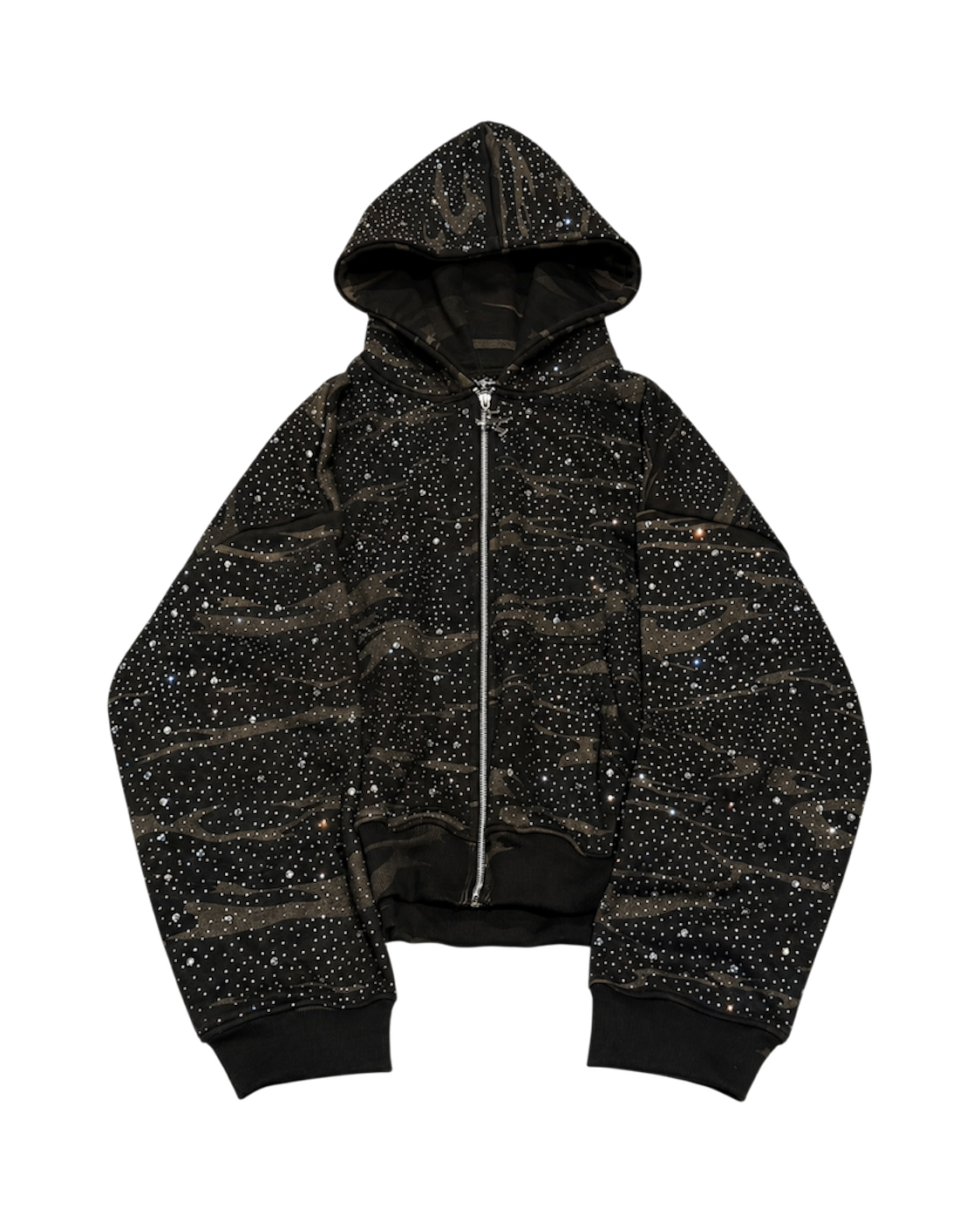 Green Camouflage Diamond Zip-Up