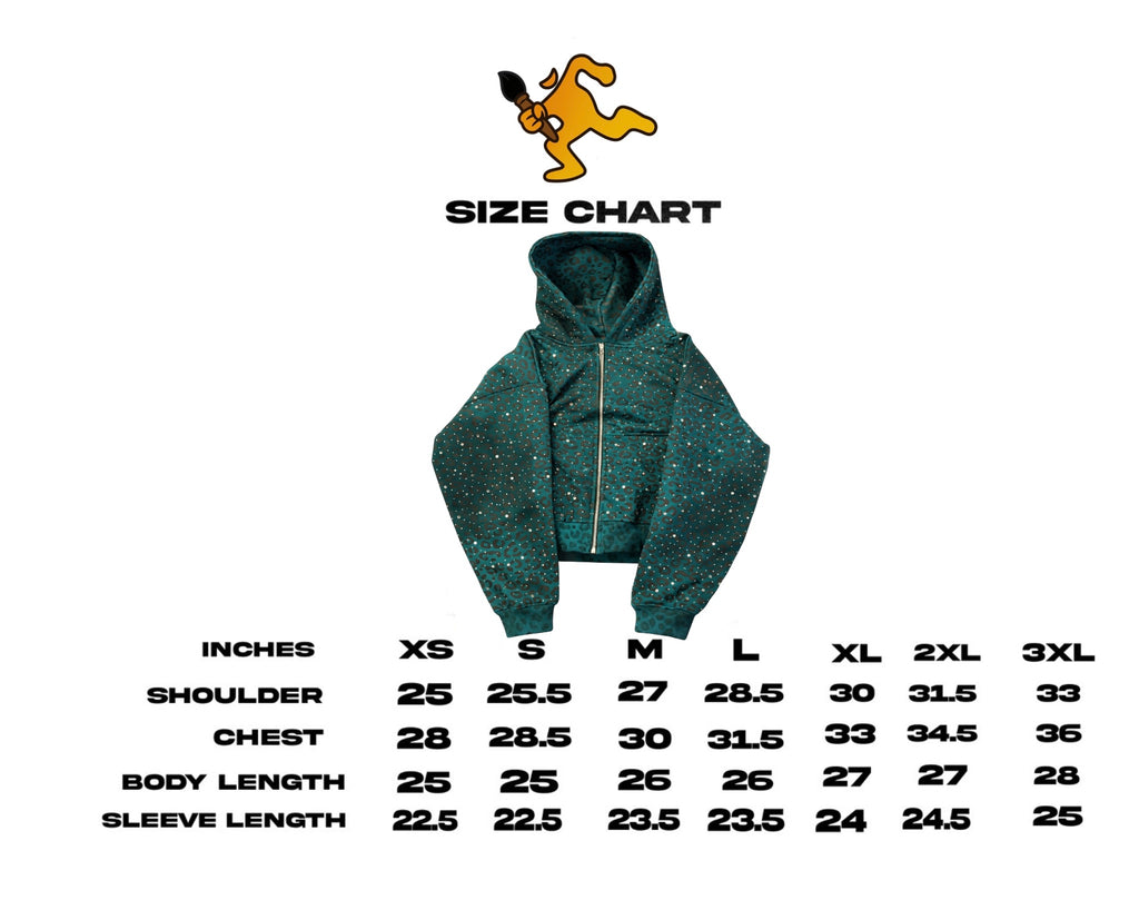 “Stardust” Turquoise Diamond Cheetah Zip-Up