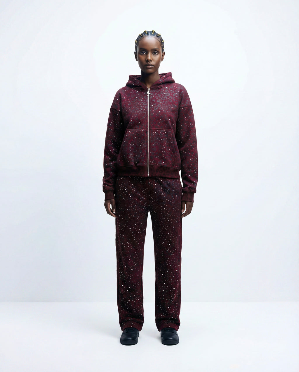 “Stardust” Red Diamond Cheetah Sweatpants