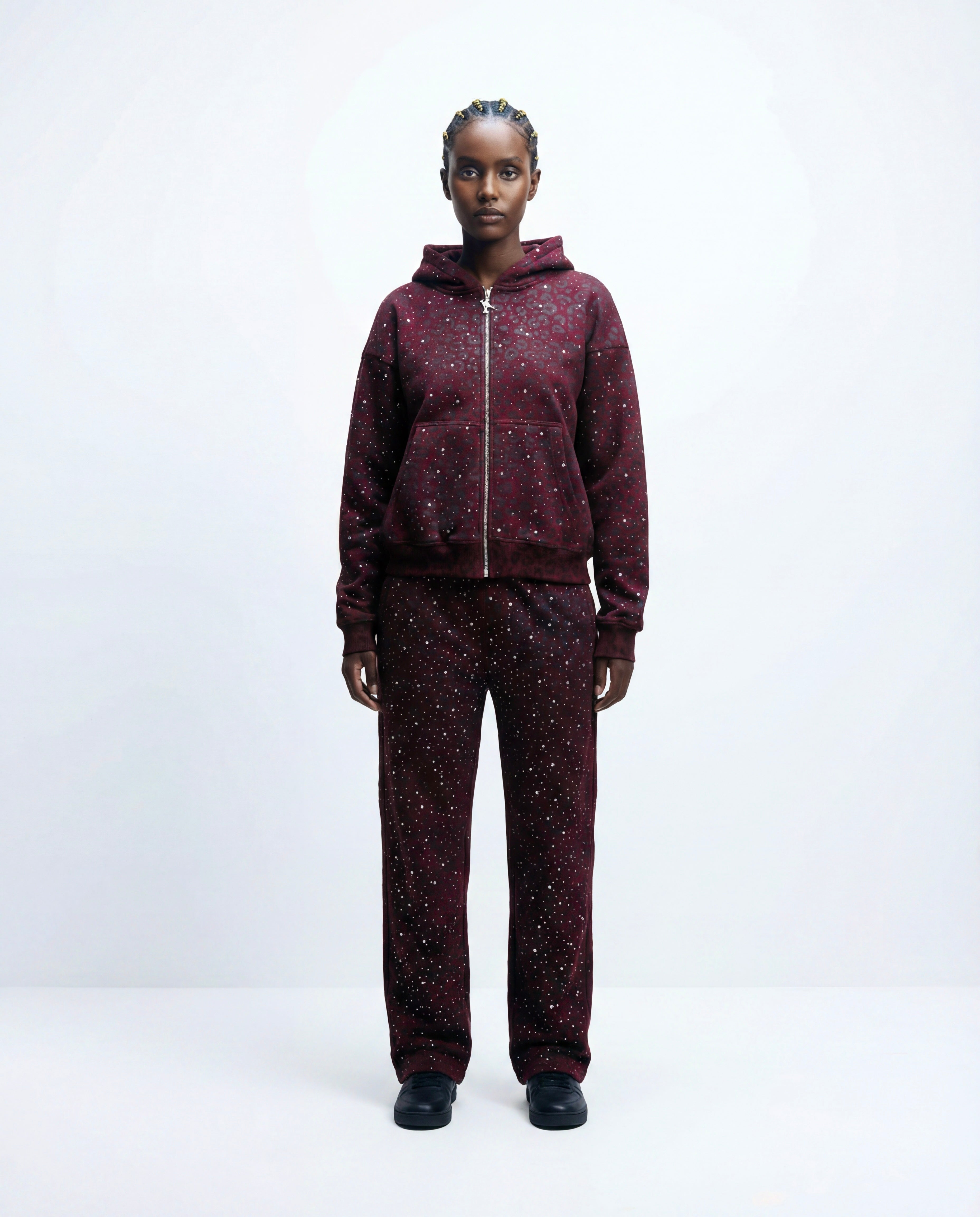 “Stardust” Red Diamond Cheetah Sweatpants