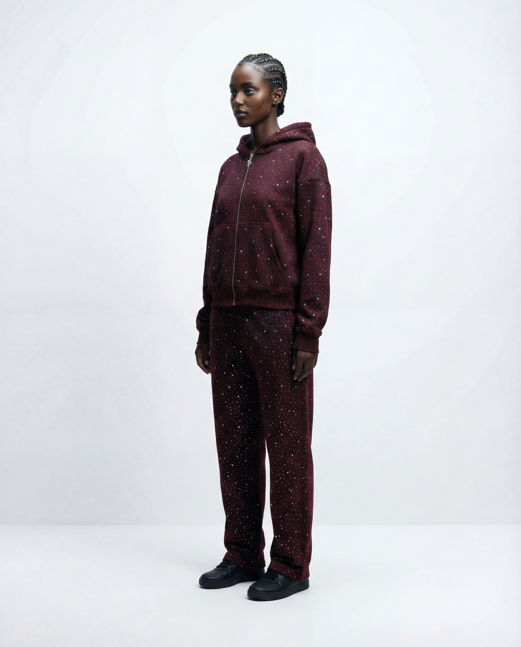 “Stardust” Red Diamond Cheetah Sweatpants