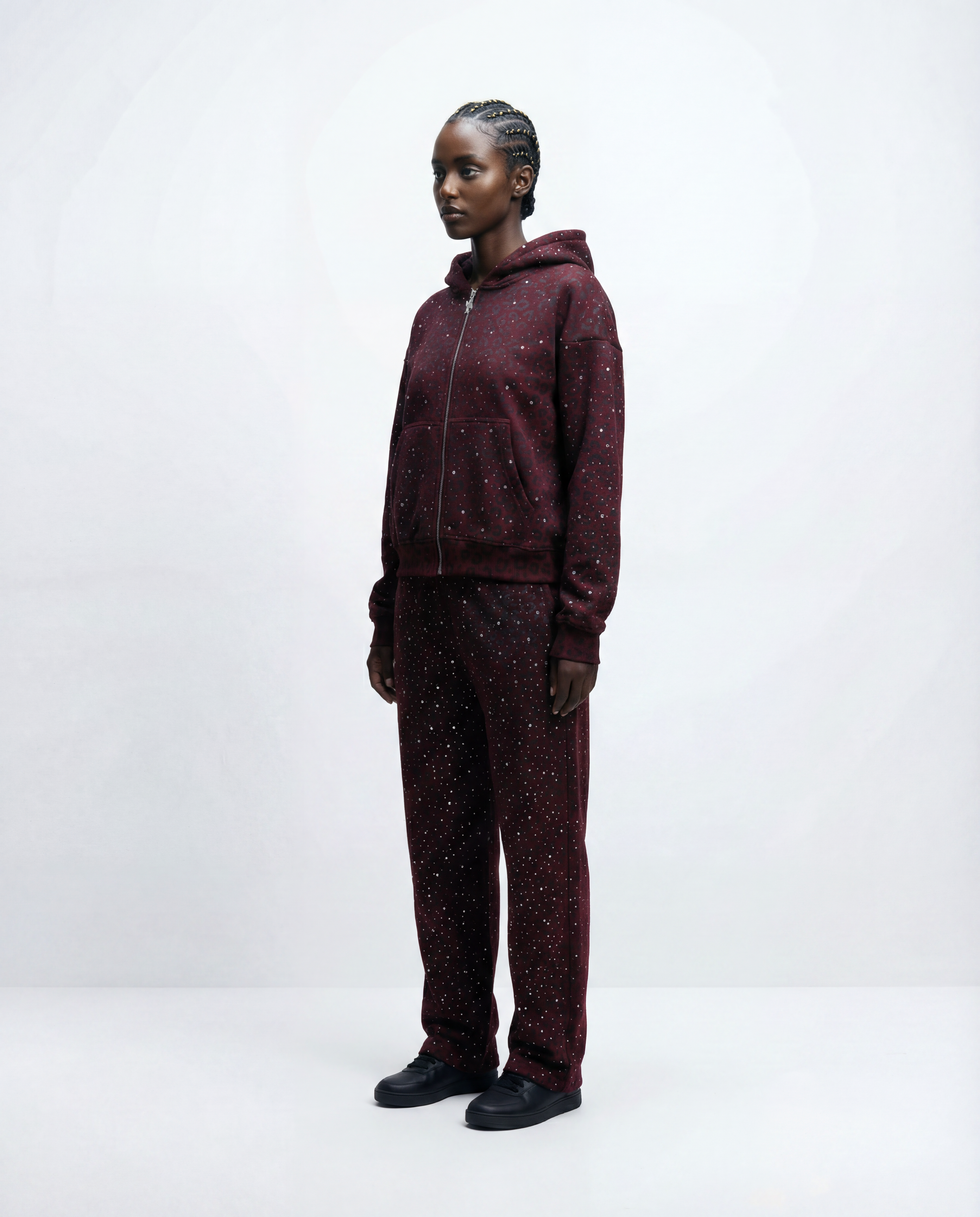 “Stardust” Red Diamond Cheetah Sweatpants