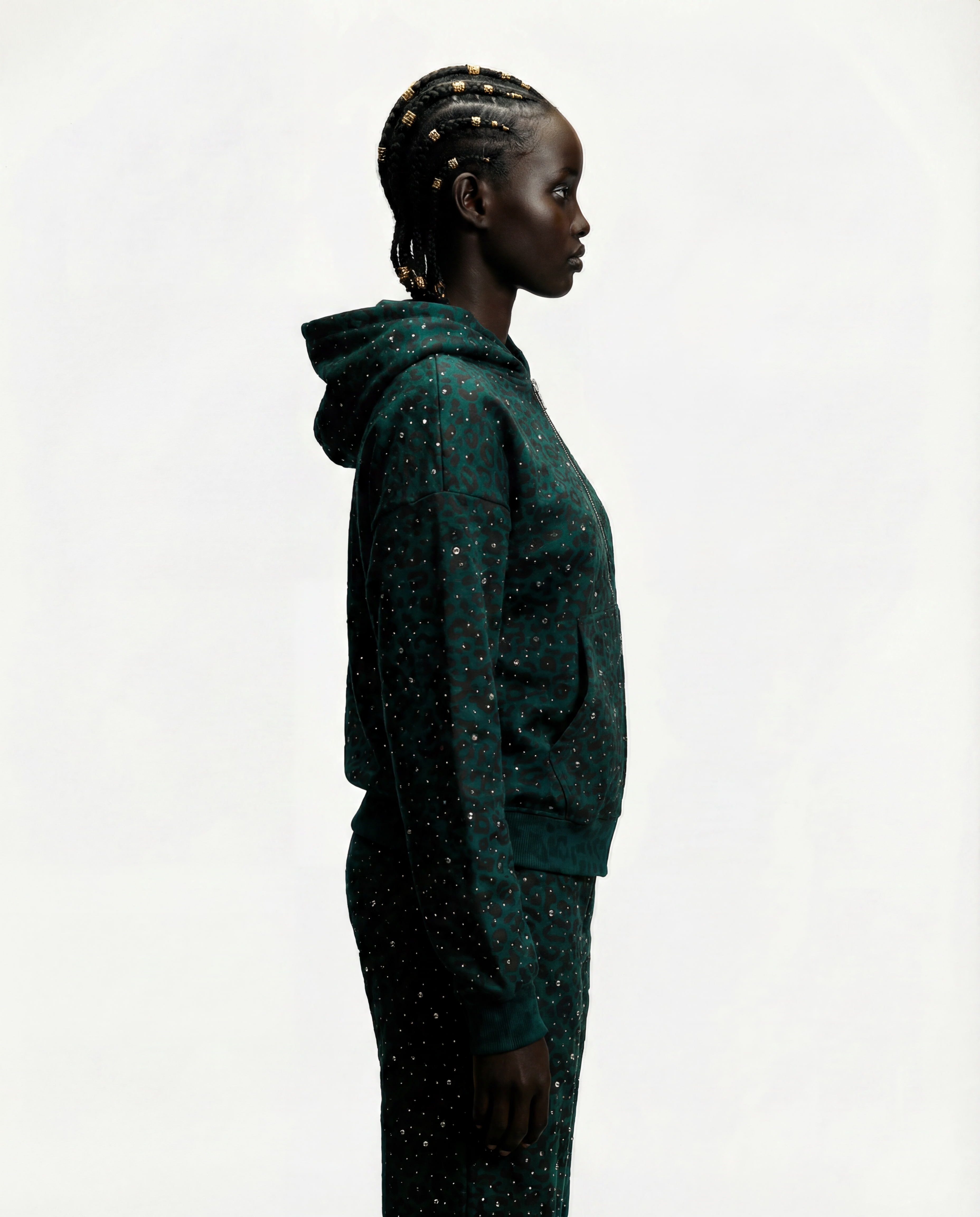 “Stardust” Turquoise Diamond Cheetah Zip-Up