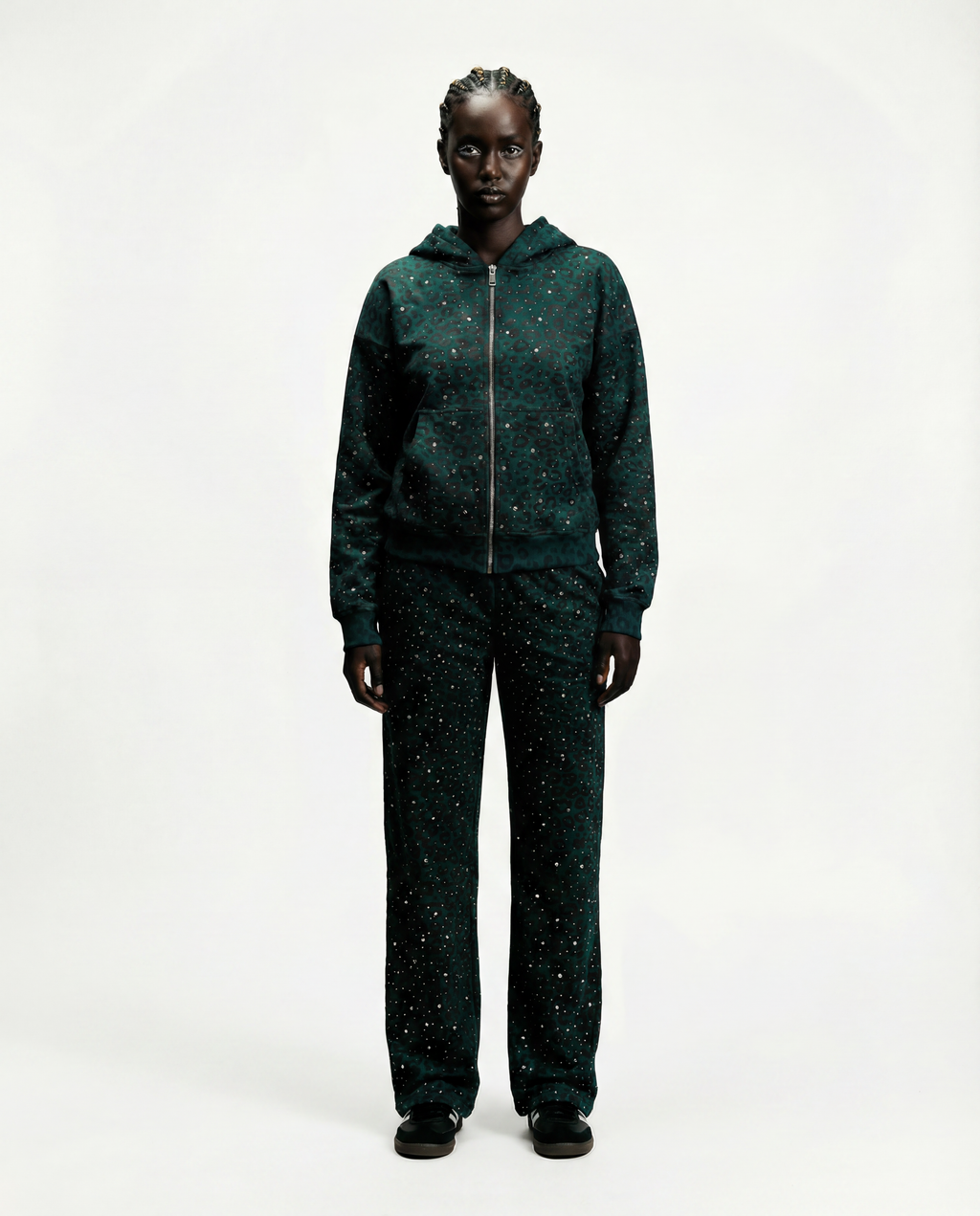 “Stardust” Turquoise Diamond Cheetah Sweatpants