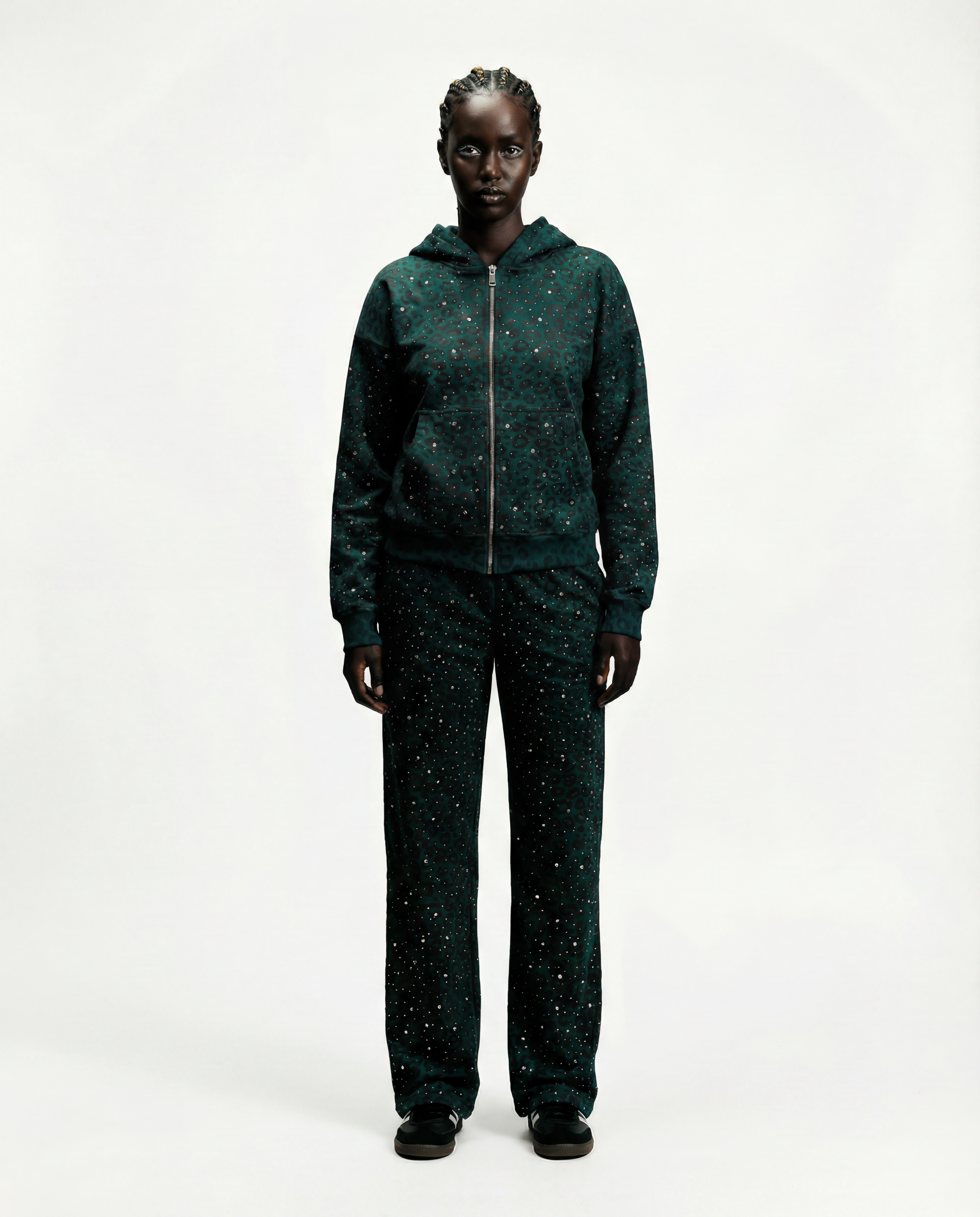 “Stardust” Turquoise Diamond Cheetah Sweatpants