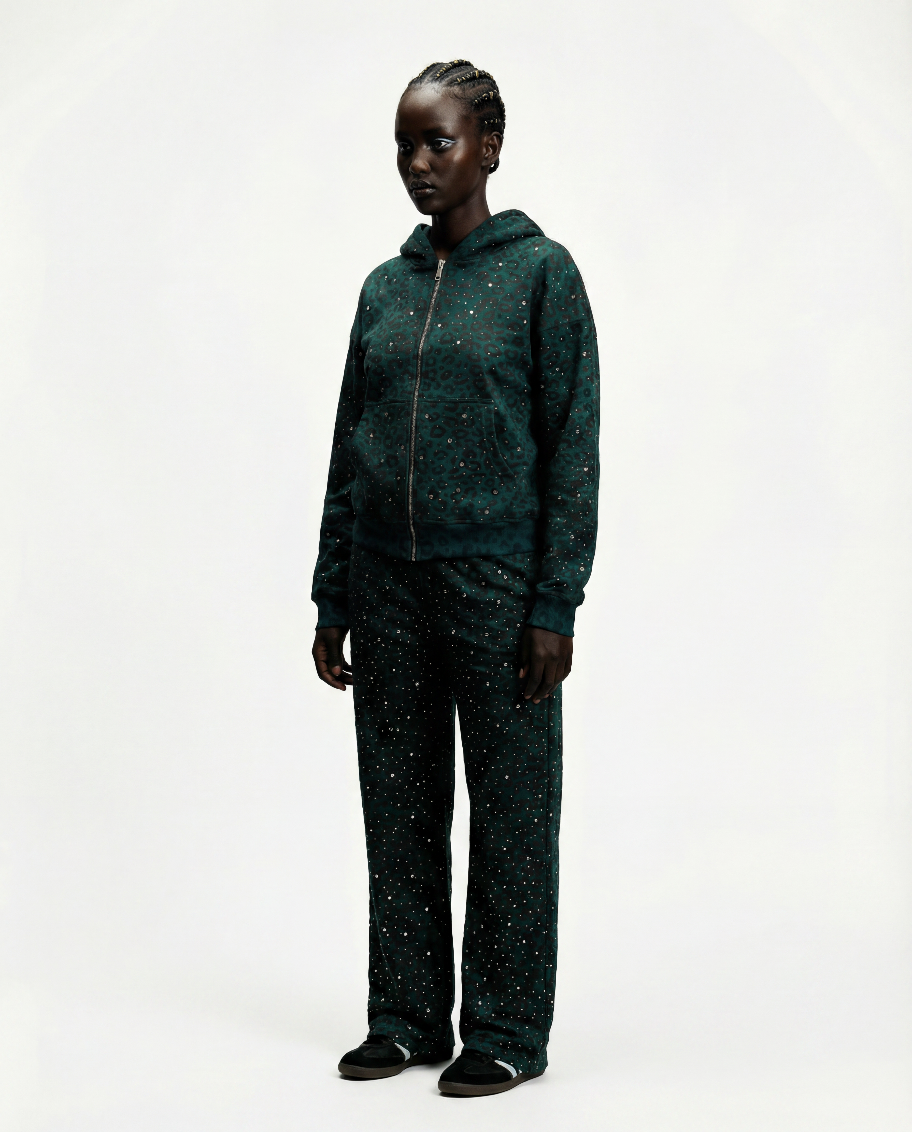 “Stardust” Turquoise Diamond Cheetah Sweatpants