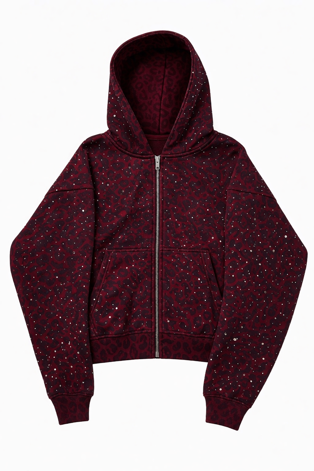“Stardust” Red Diamond Cheetah Zip-Up