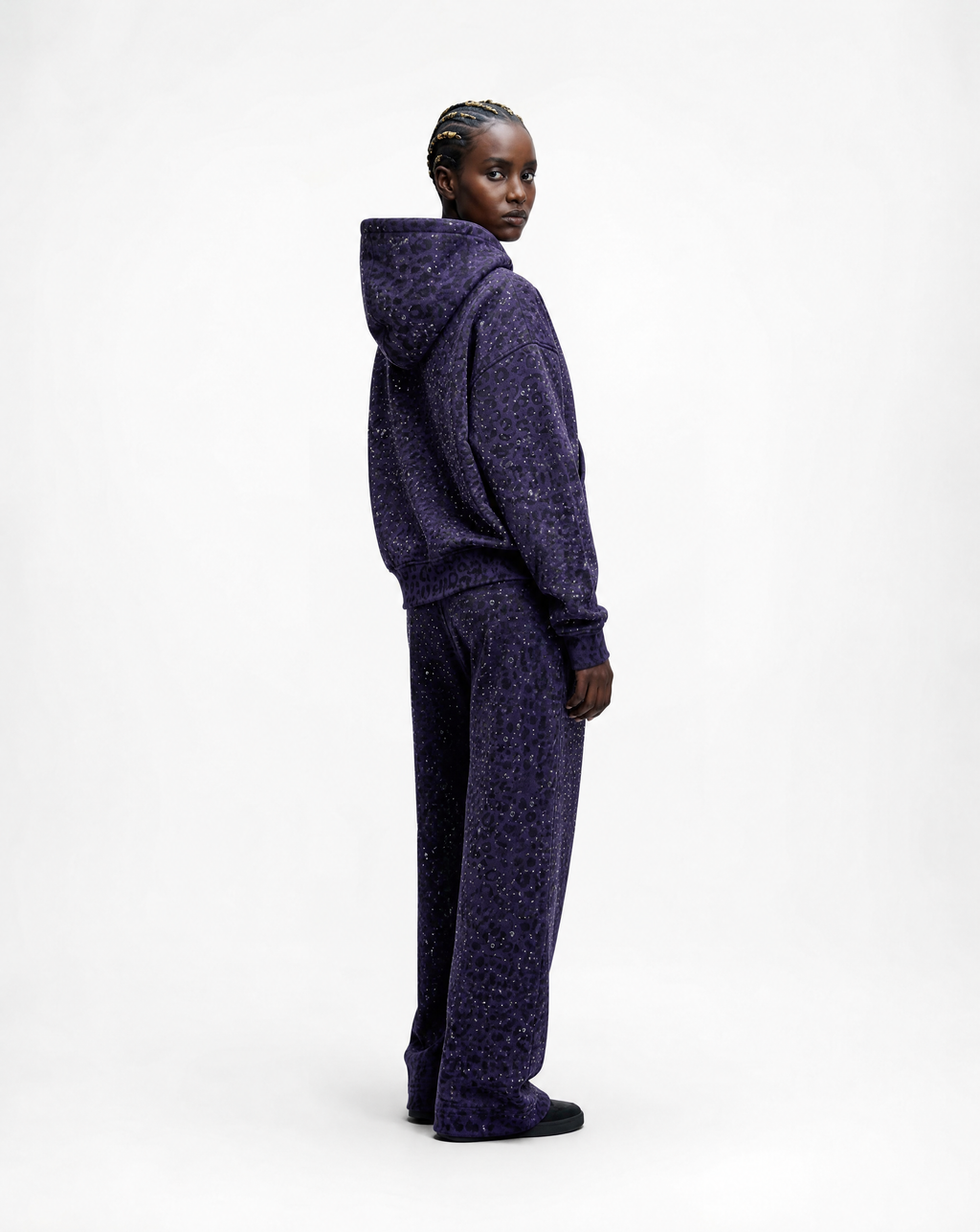 “Stardust” Purple Diamond Cheetah Zip-Up