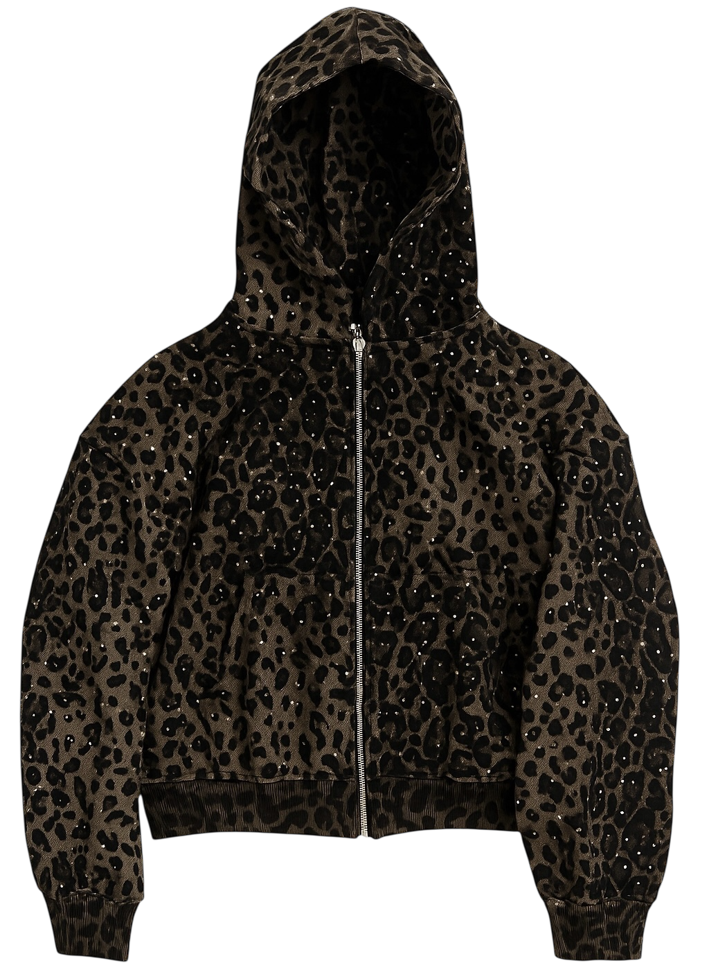 “Stardust” Brown Diamond Cheetah Zip-Up