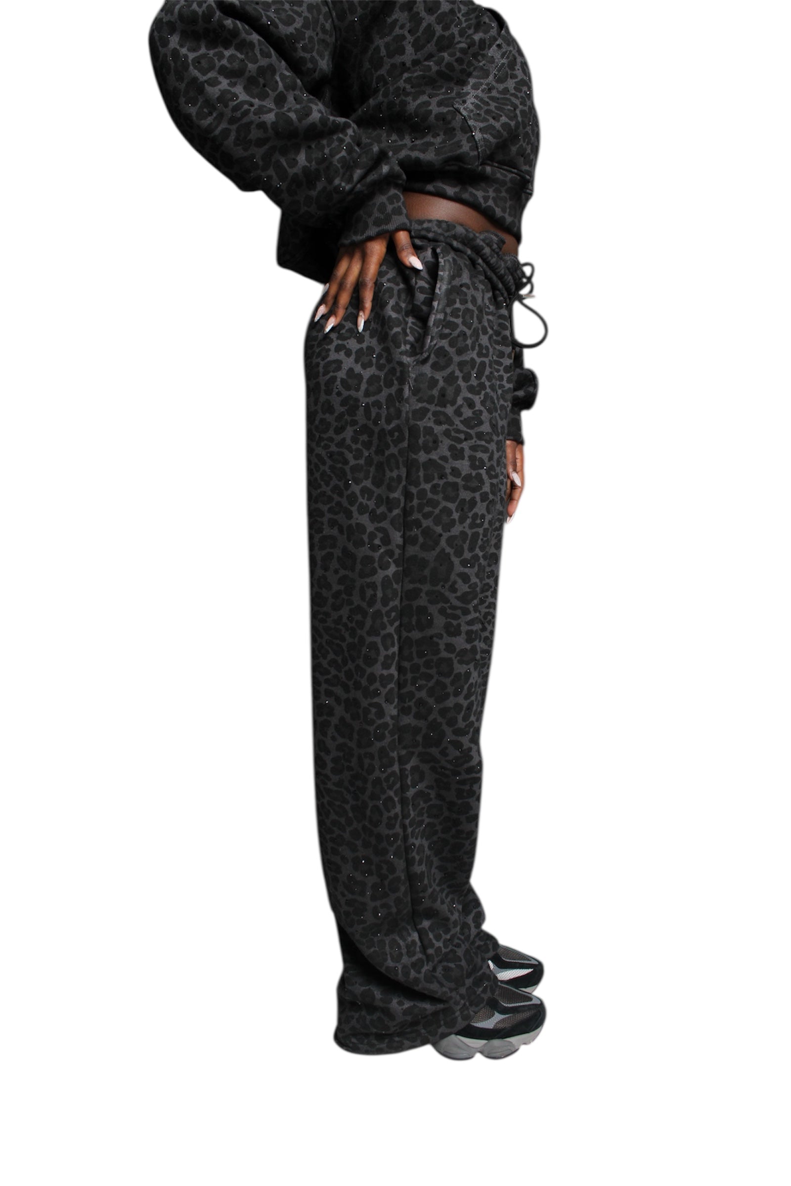 “Stardust” Black Diamond Cheetah Sweatpants