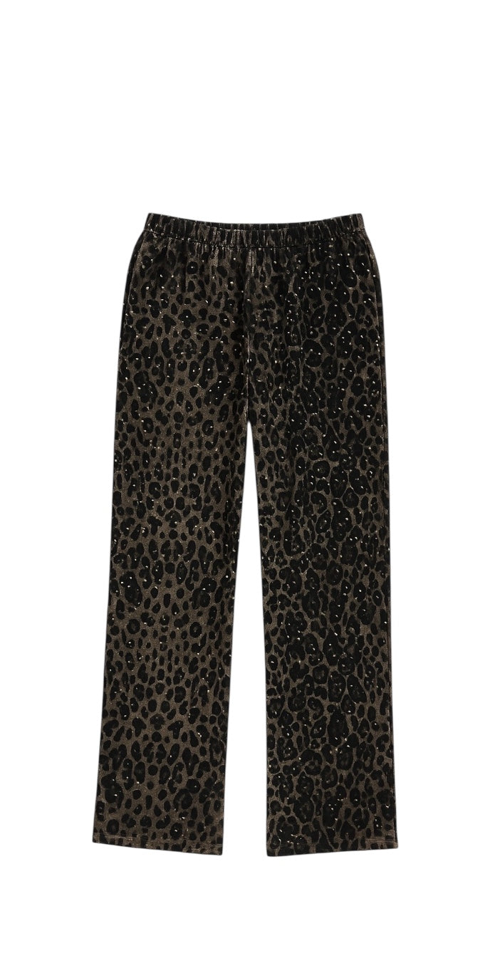 “Stardust” Brown Diamond Cheetah Sweatpants